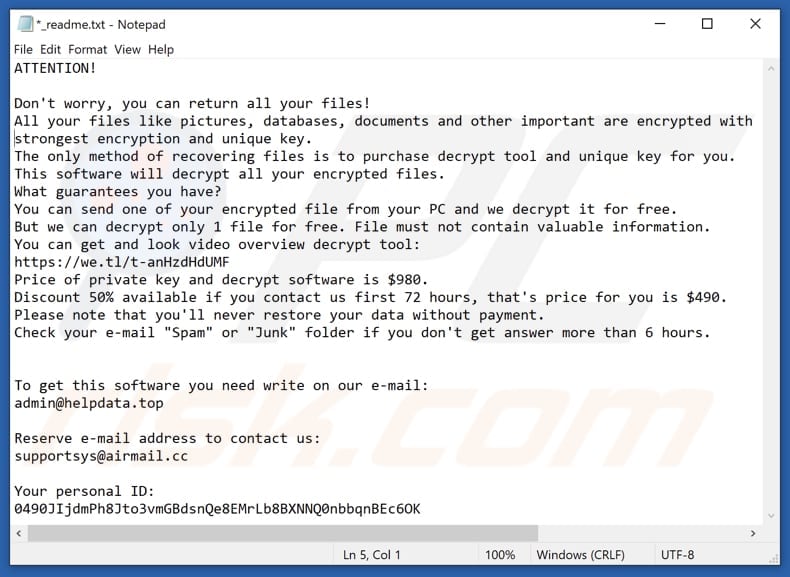 Ewdf ransomware text file (_readme.txt)