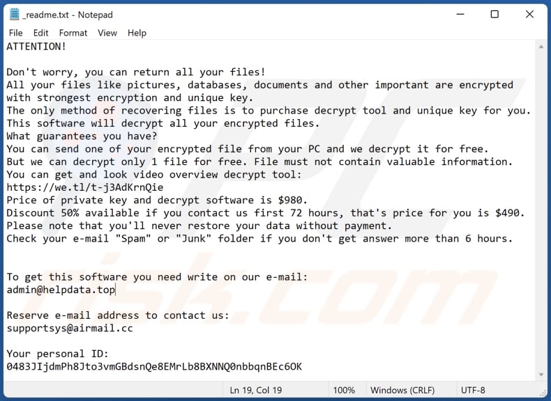 Fdcv ransomware text file (_readme.txt)