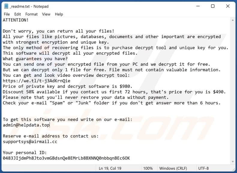 Fdcv ransomware text file (_readme.txt)