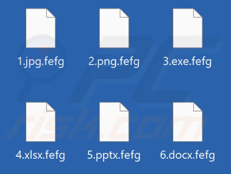 Files encrypted by Fefg ransomware (.fefg extension)