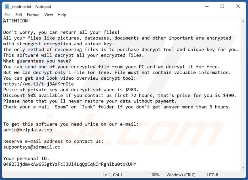 Fefg ransomware text file (_readme.txt)