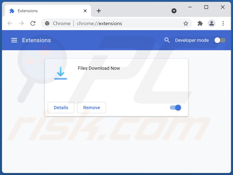 Removing Files Download Now adware from Google Chrome step 2