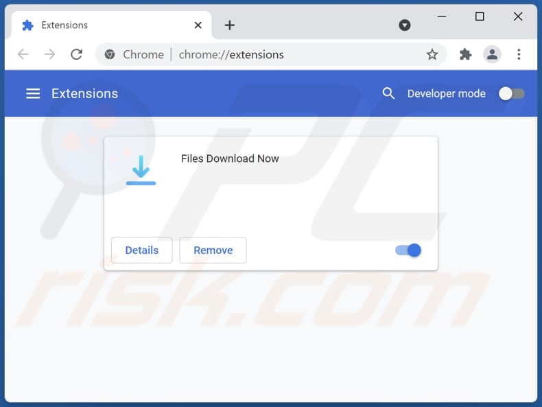 Removing Files Download Now adware from Google Chrome step 2