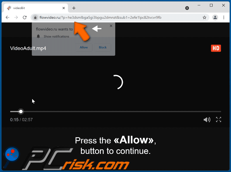 flowvideo[.]ru website appearance (GIF)