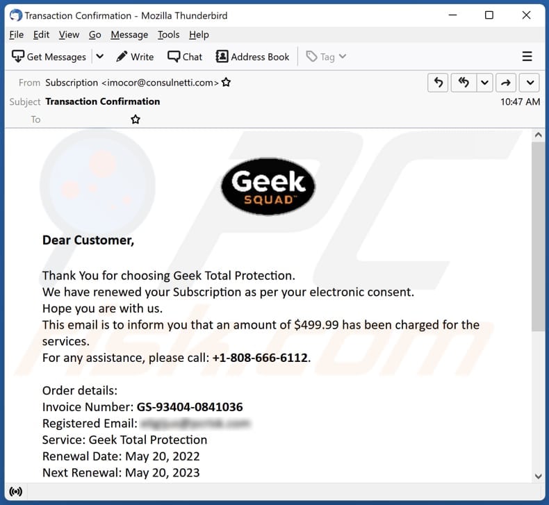 Geek Squad email scam