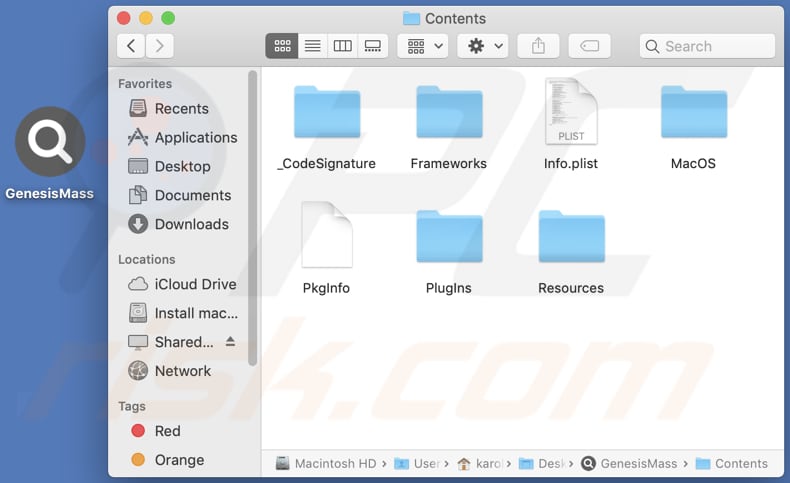 genesismass adware contents folder