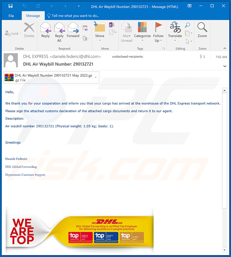 Spam email spreading GuLoader malware (2022-05-19)