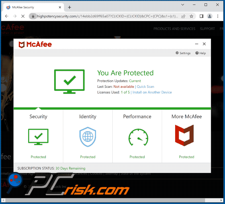 highpotencysecurity[.]com website appearance (GIF)