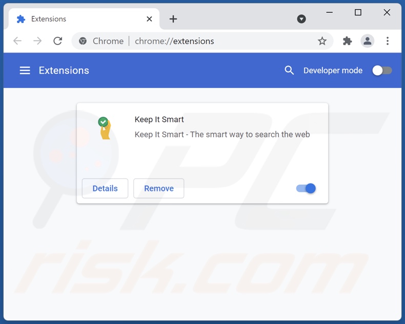 Removing keepitsmart.today related Google Chrome extensions