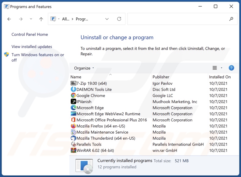 keepitsmart.today browser hijacker uninstall via Control Panel