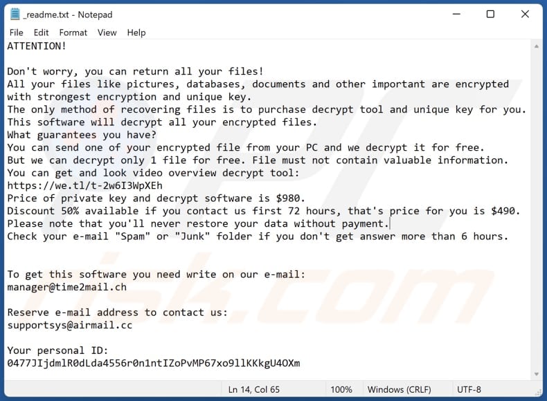 Kruu ransomware text file (_readme.txt)