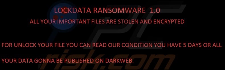 LockData ransomware wallpaper