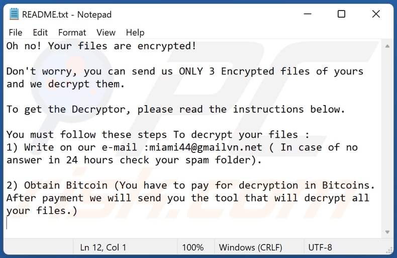 Miami44 ransomware text file (README.txt)