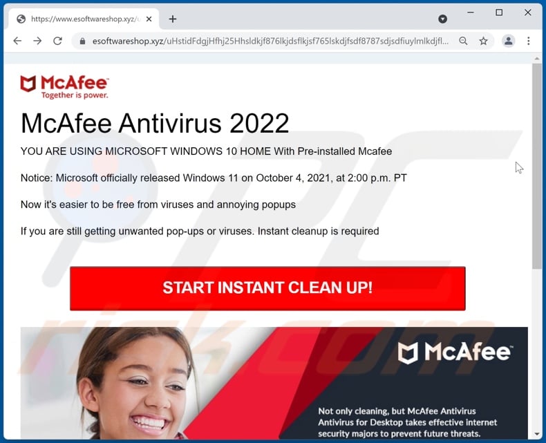 MICROSOFT WINDOWS With Pre-installed Mcafee scam