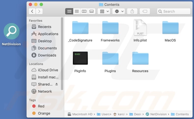 NetDivision adware install folder