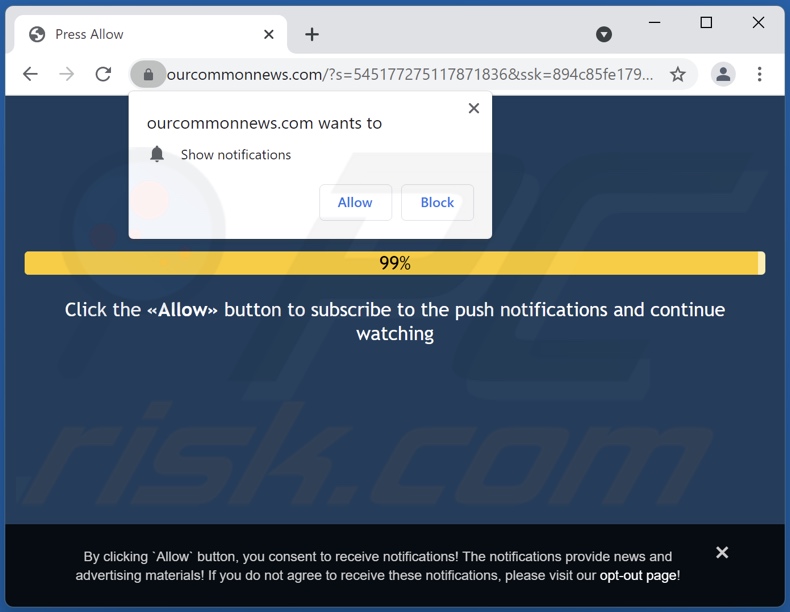 ourcommonnews[.]com pop-up redirects