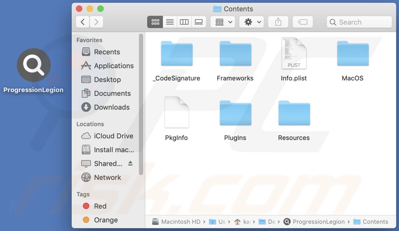 ProgressionLegion adware install folder