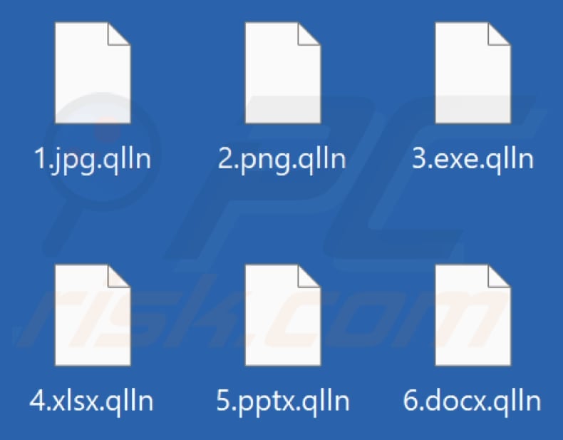Files encrypted by Qlln ransomware (.qlln extension)