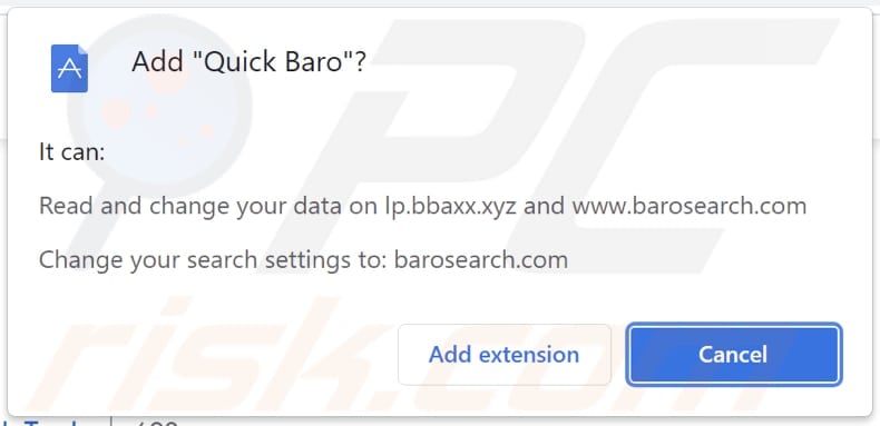 quick baro browser hijacker brower notification