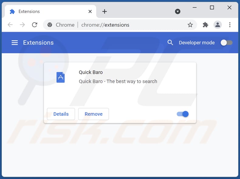 Removing barosearch.com related Google Chrome extensions