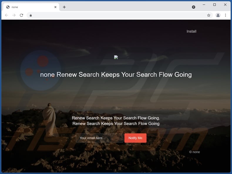 Website promoting Renew Search adware