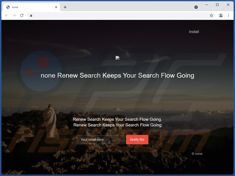 Website promoting Renew Search adware