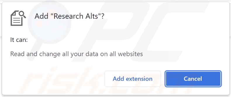 Research Alts adware asking for permissions