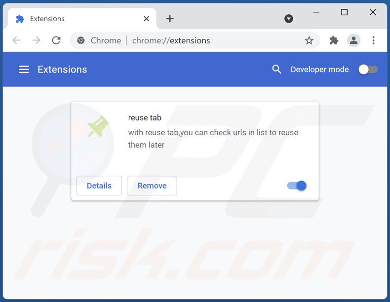 Removing reuse tab ads from Google Chrome step 2