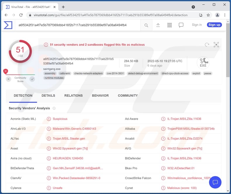 SaintStealer malware