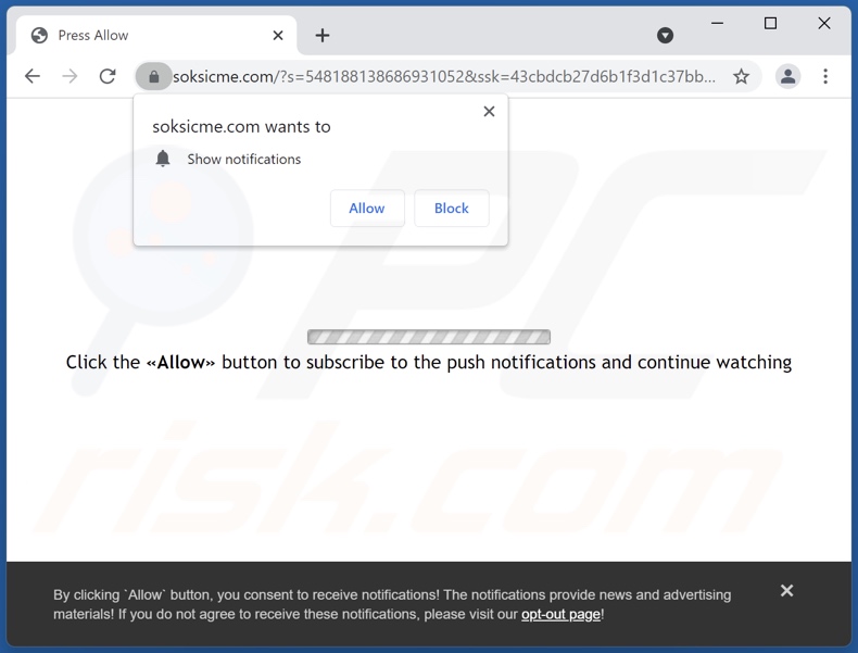 soksicme[.]com pop-up redirects