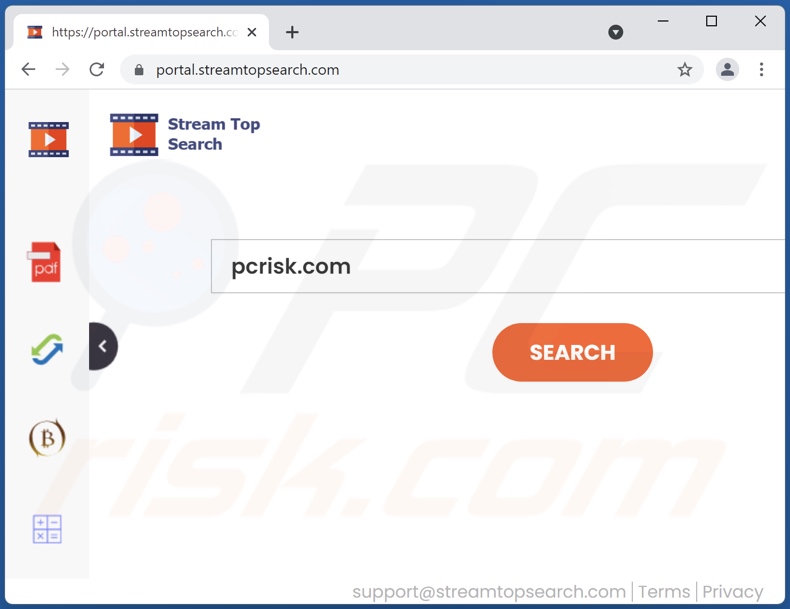 streamtopsearch.com browser hijacker