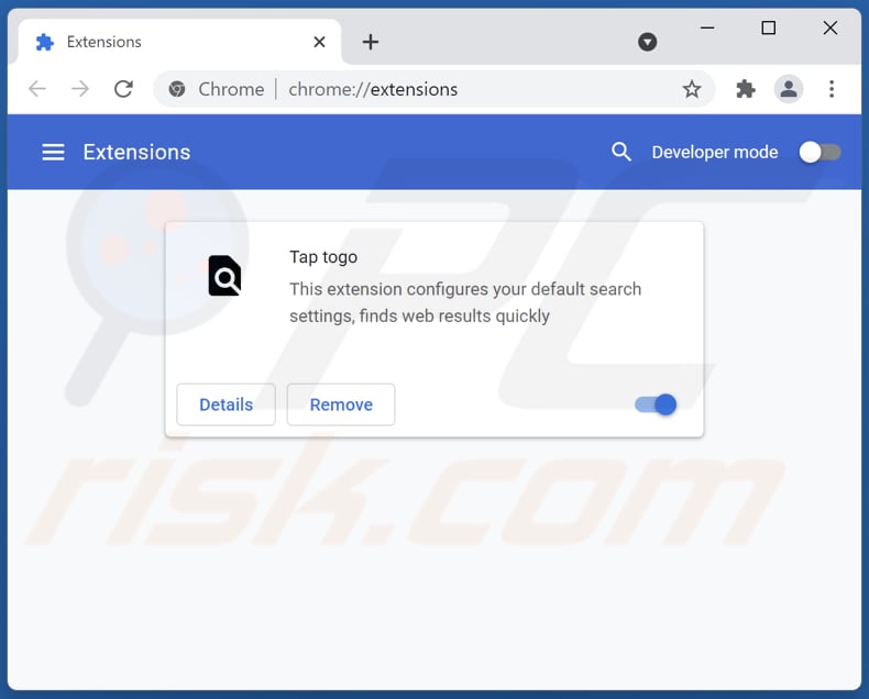 Removing togosearching.com related Google Chrome extensions