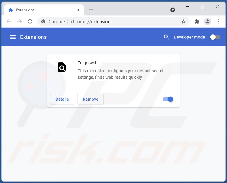 Removing togosearching.com related Google Chrome extensions