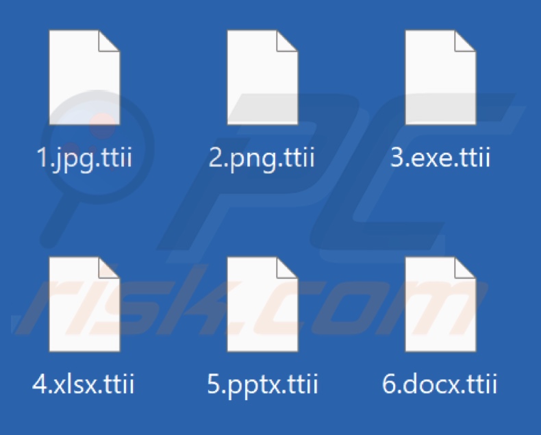 Files encrypted by Ttii ransomware (.ttii extension)
