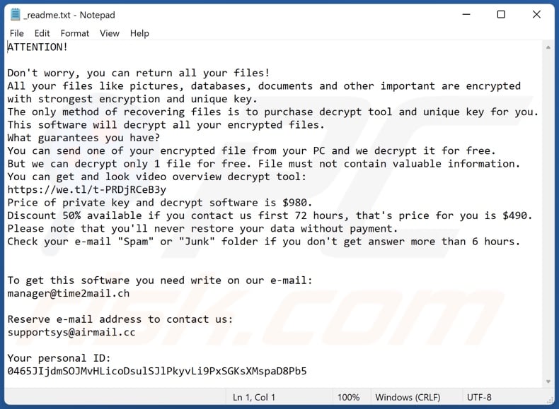 Ttii ransomware text file (_readme.txt)