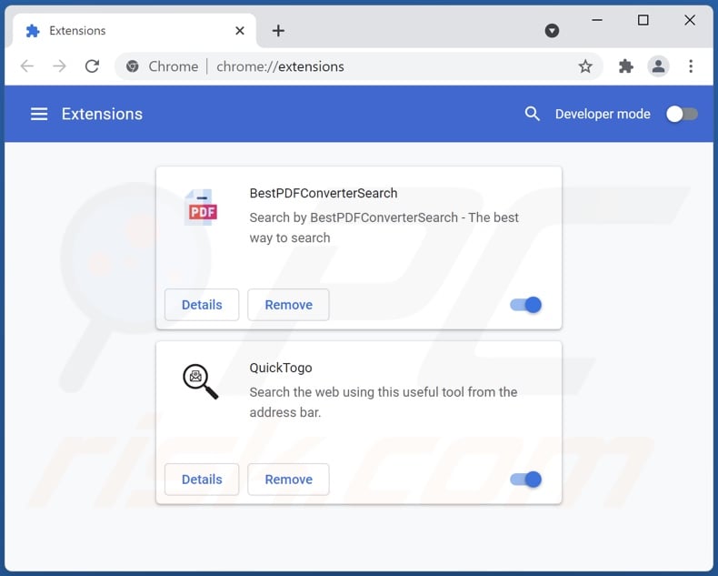 Removing youpdfsearch.com related Google Chrome extensions