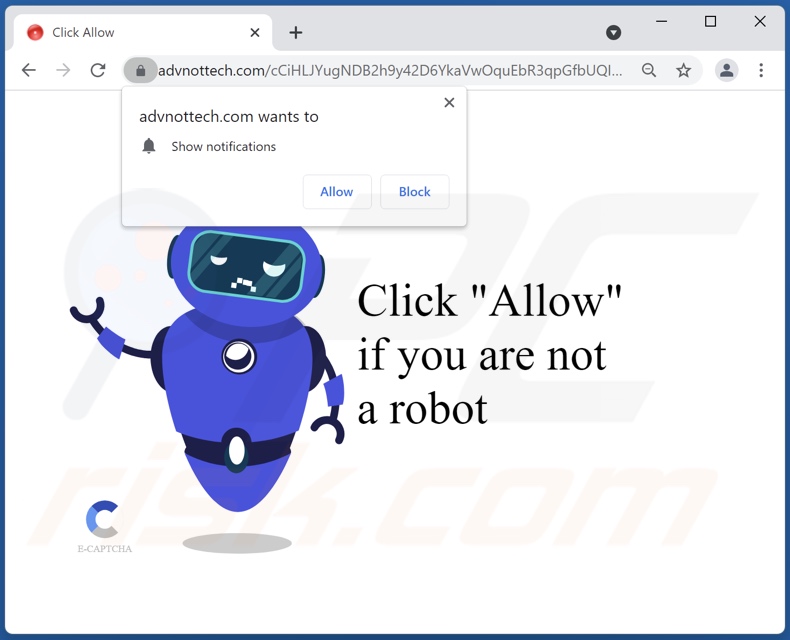 advnottech[.]com pop-up redirects