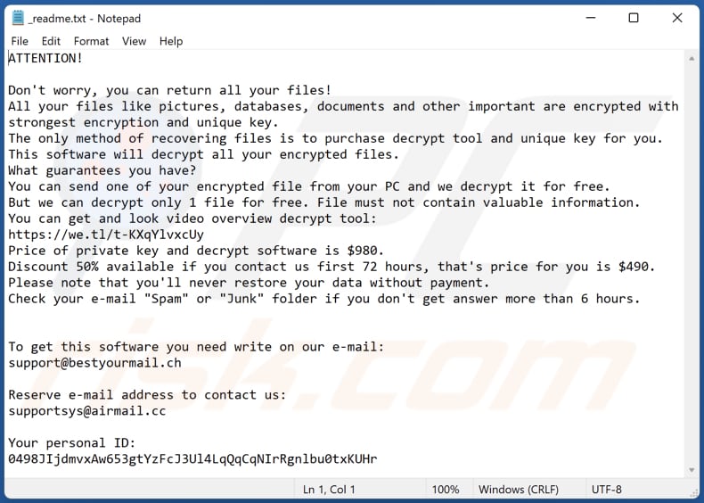 Bbii ransomware text file (_readme.txt)