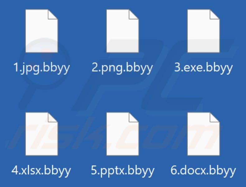 Files encrypted by Bbyy ransomware (.bbyy extension)
