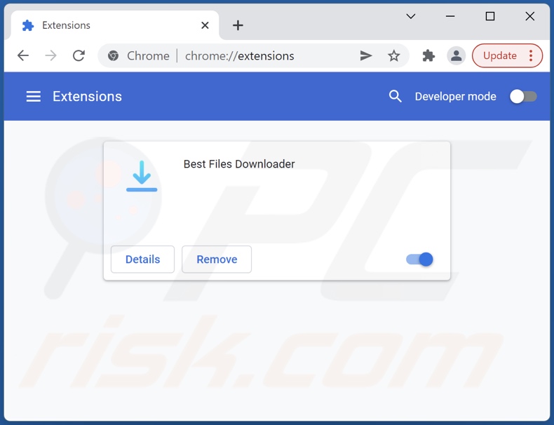 Removing Best Files Downloader ads from Google Chrome step 2