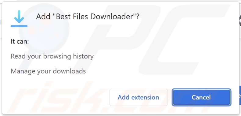 Best Files Downloader adware asking for permissions