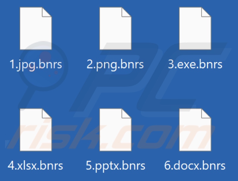 Files encrypted by Bnrs ransomware (.bnrs extension)