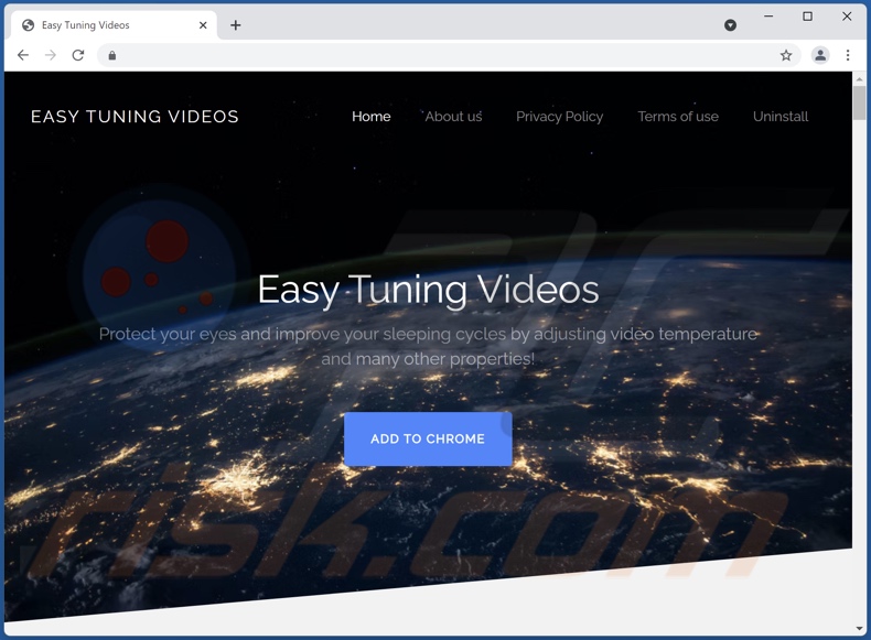 Website promoting Easy Tuning Videos adware