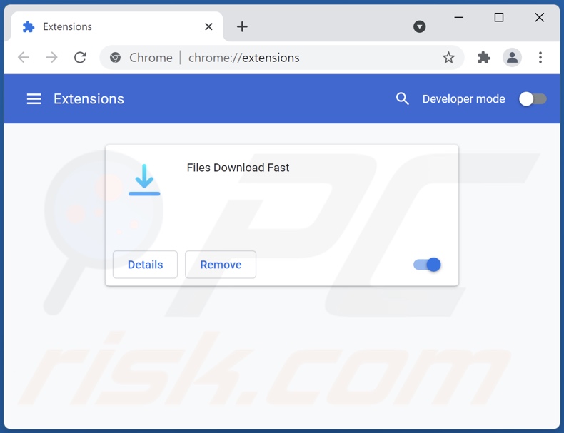 Removing Files Download Fast ads from Google Chrome step 2