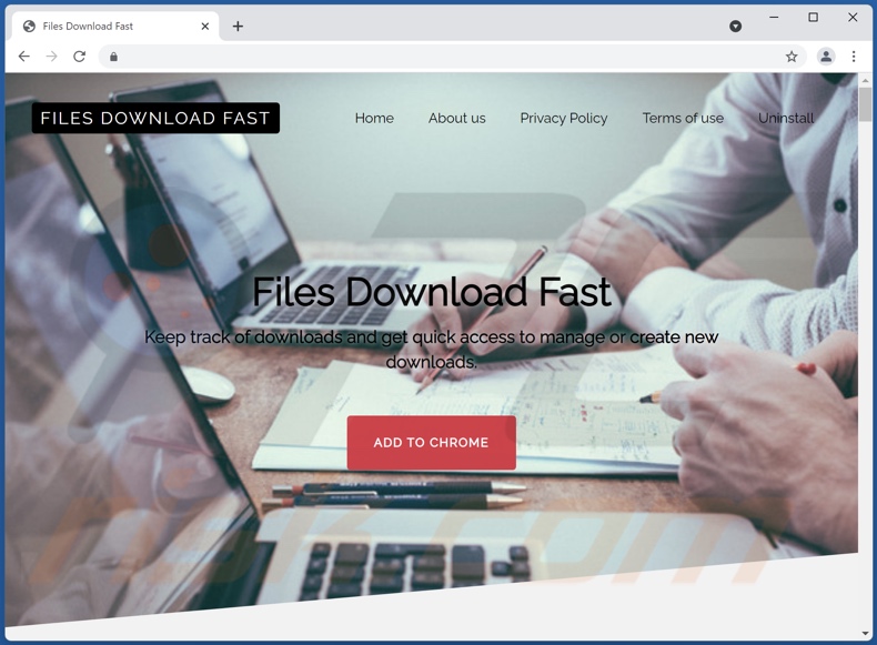 Website promoting Files Download Fast adware