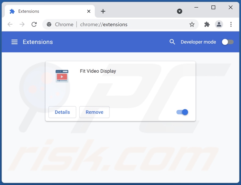 Removing Fit Video Display ads from Google Chrome step 2