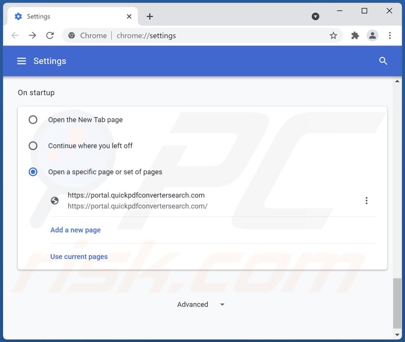 Removing fake search engine from Google Chrome homepage
