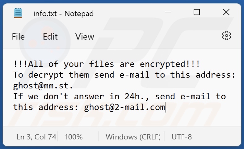 Grt ransomware text file (info.txt)