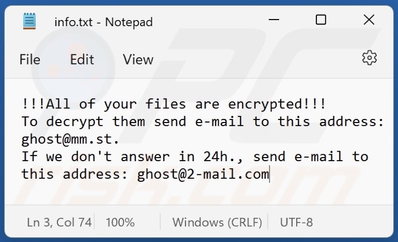 Grt ransomware text file (info.txt)