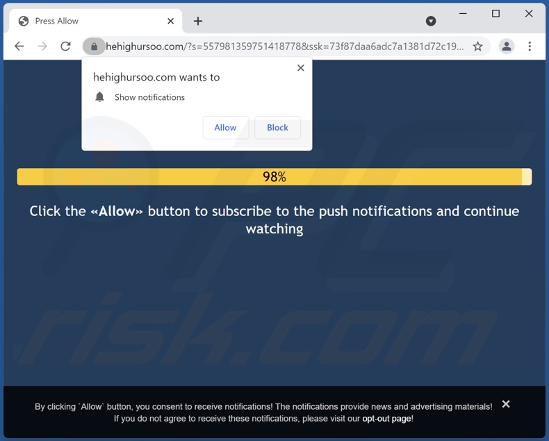 hehighursoo[.]com pop-up redirects